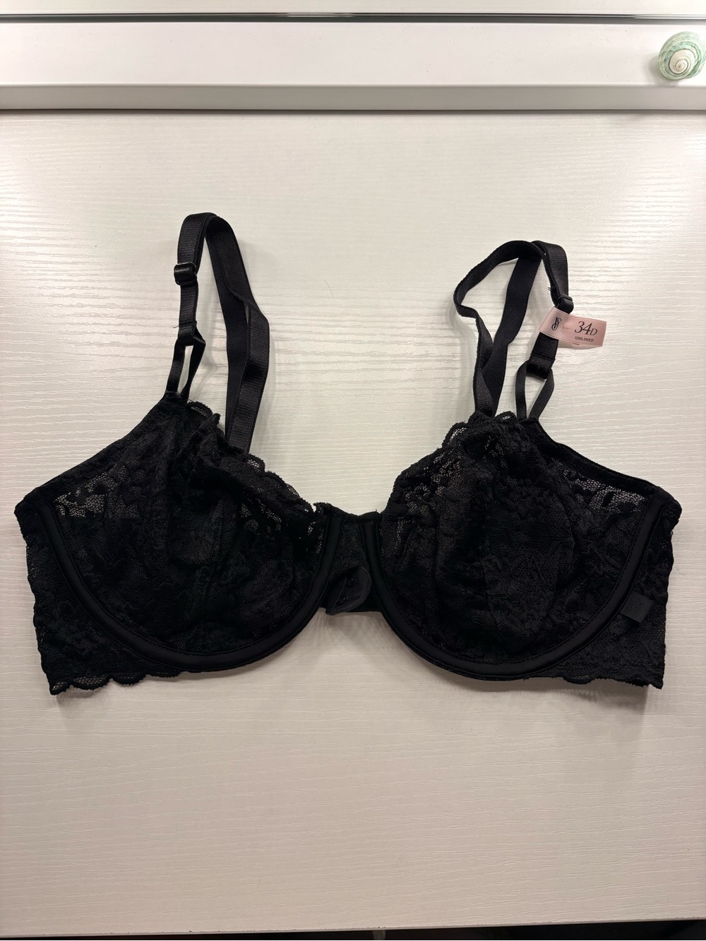 Victorias Secret unlined black lace bra